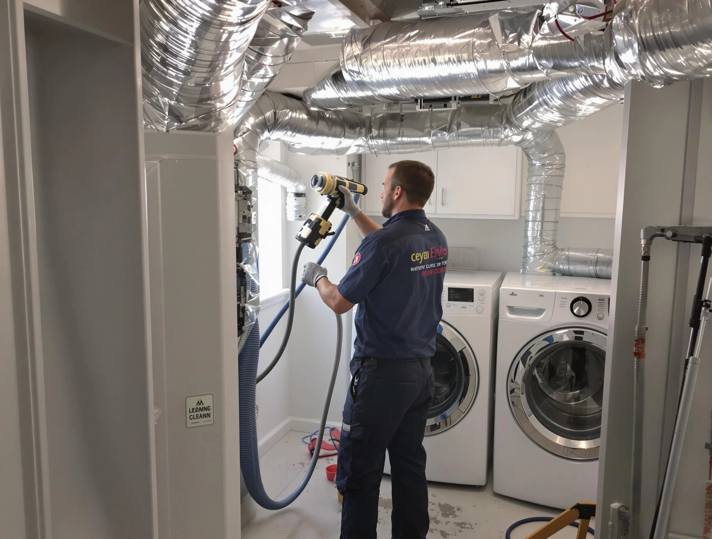 Brookhaven Dryer Vent Cleaning specialist using advanced equipment for thorough duct cleaning in Brookhaven