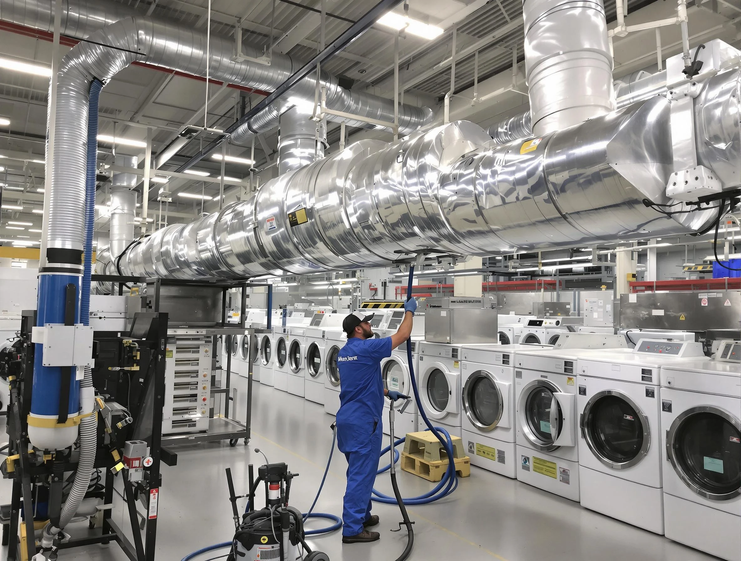 Brookhaven Dryer Vent Cleaning team performing heavy-duty industrial dryer vent cleaning in Brookhaven