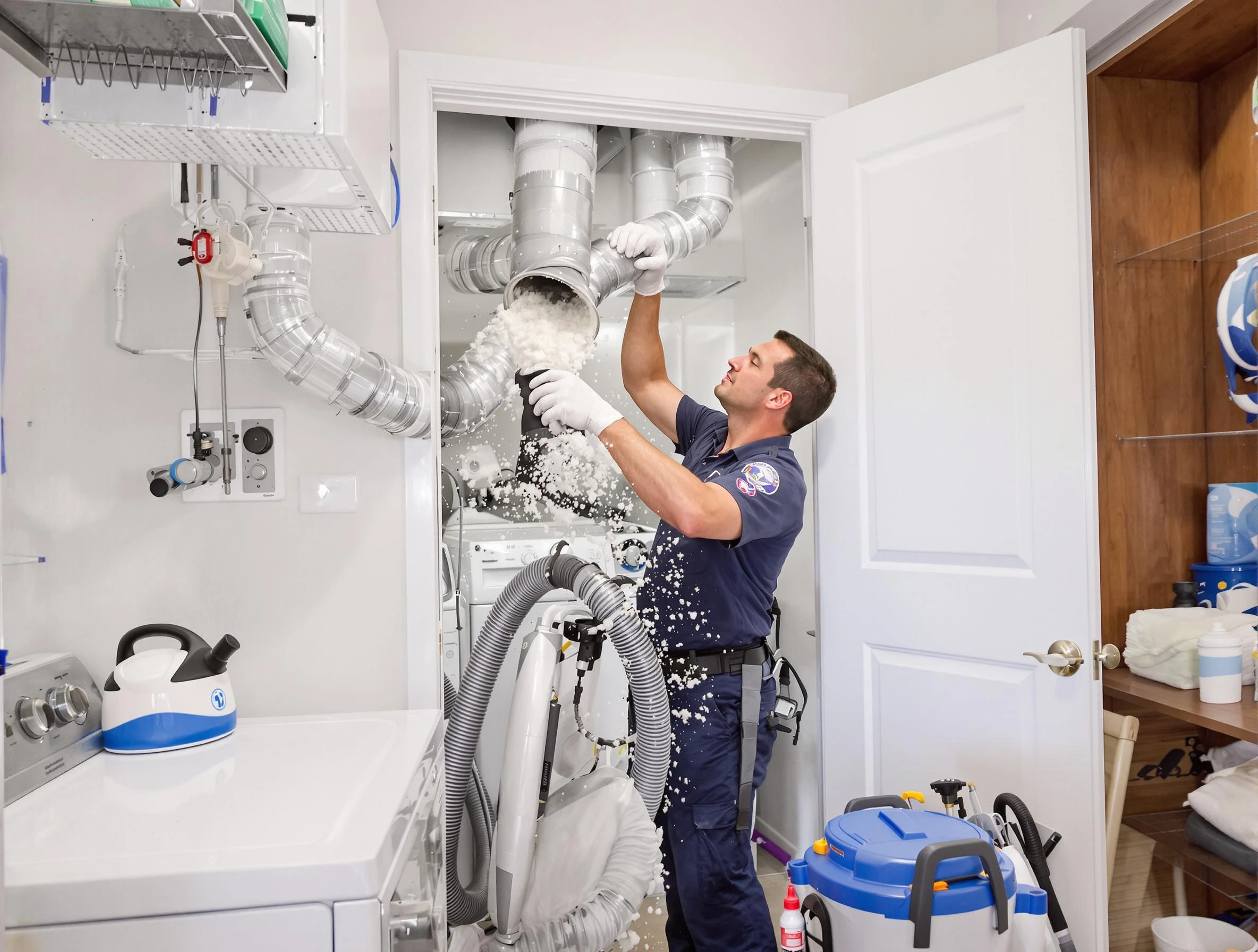 Brookhaven Dryer Vent Cleaning technician delivering thorough residential dryer vent cleaning service in Brookhaven